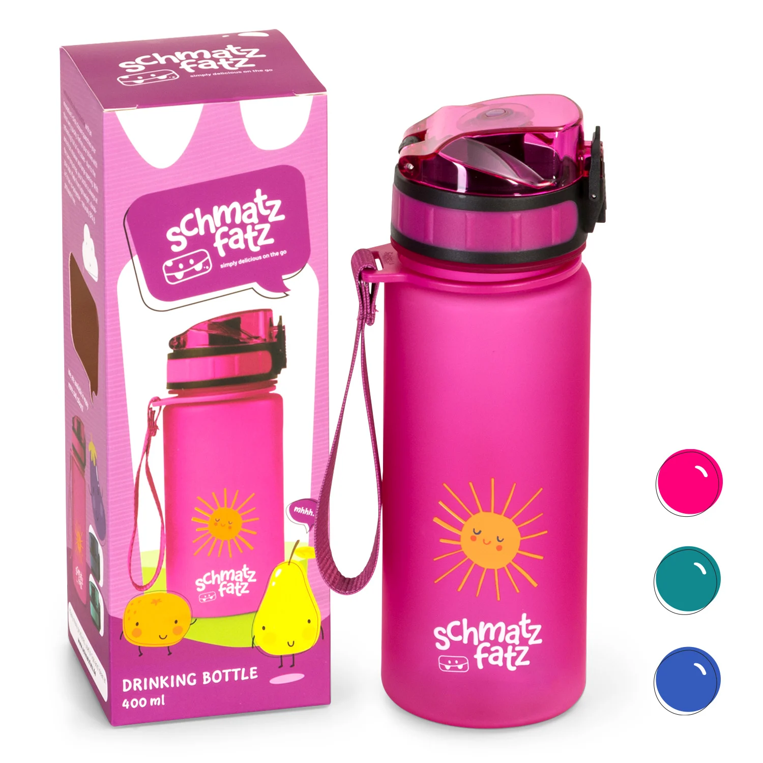 بطری آب واکابا کلارشتاین آلمان  مدل klarstein Wakaba  حجم 400 میلی لیتری - طراحی زیبا و درب مطمئن صورتی